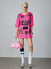 Loose Batwing Printed T-Shirt